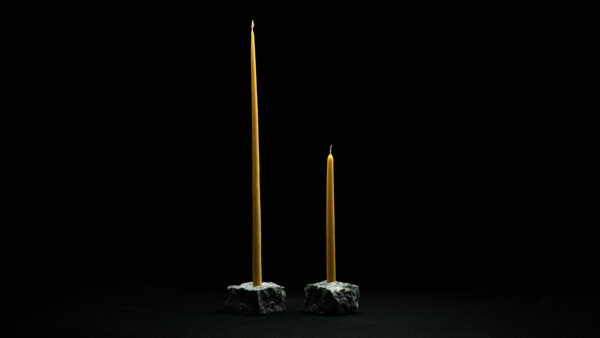 Stone Candle Holder – Raw Ganite - Image 2