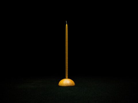 Hand-Dipped Slim Beeswax Dinner Taper Candles